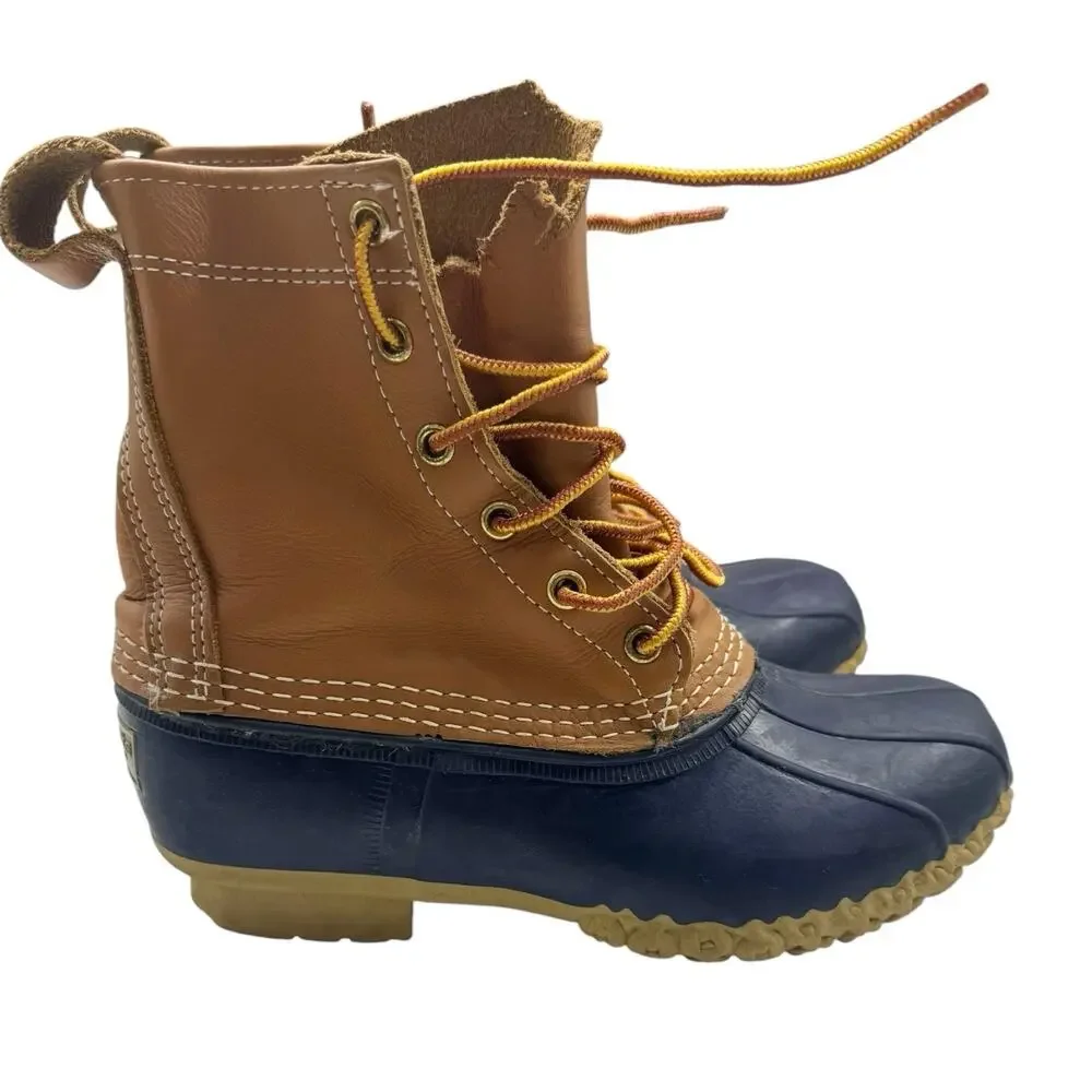 LL Bean Bean Boots Brown Ankle Leather Waterproof Duck Boots Women’s Size 6